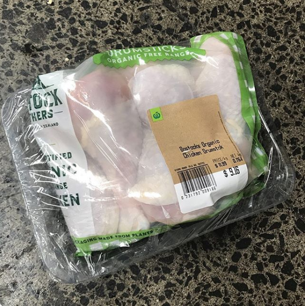bostock plastic-free chicken wrapped in gladwrap