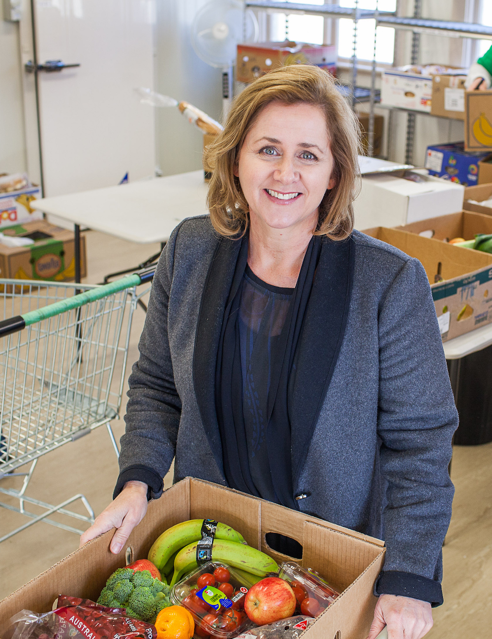 1 June 2016: Foodshare.  Deborah Manning CEO of Foodshare in the Dunedin Foodshare base where volunteers sort boxes of food.
Photo Sharron Bennett