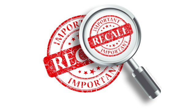 Food recall text with magnifying glass