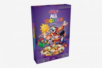 Kellogg's limited-edition All in One cereal in purple box packaging