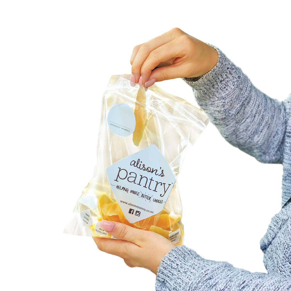 Foodstuffs & Alison's Pantry paper bag trial_hand in existing AP bag