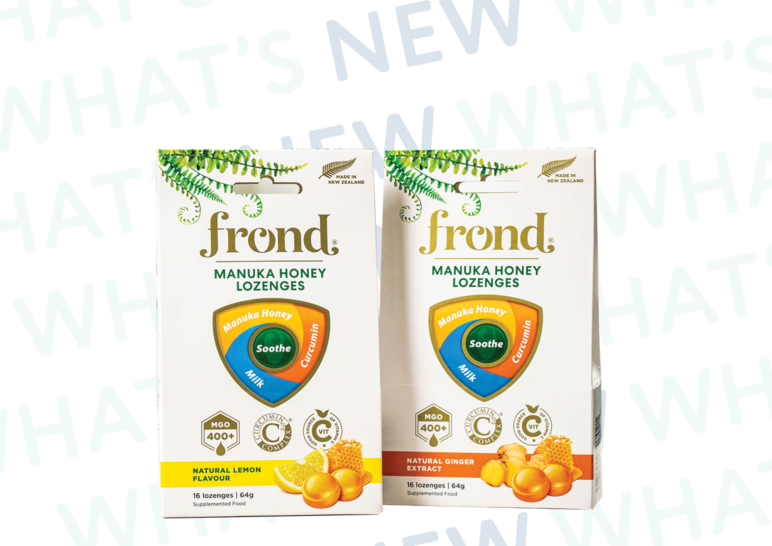 Frond lozenges are available in two appealing flavours - natural lemon and natural ginger. They are individually wrapped and can be purchased in two different package sizes, large and small.