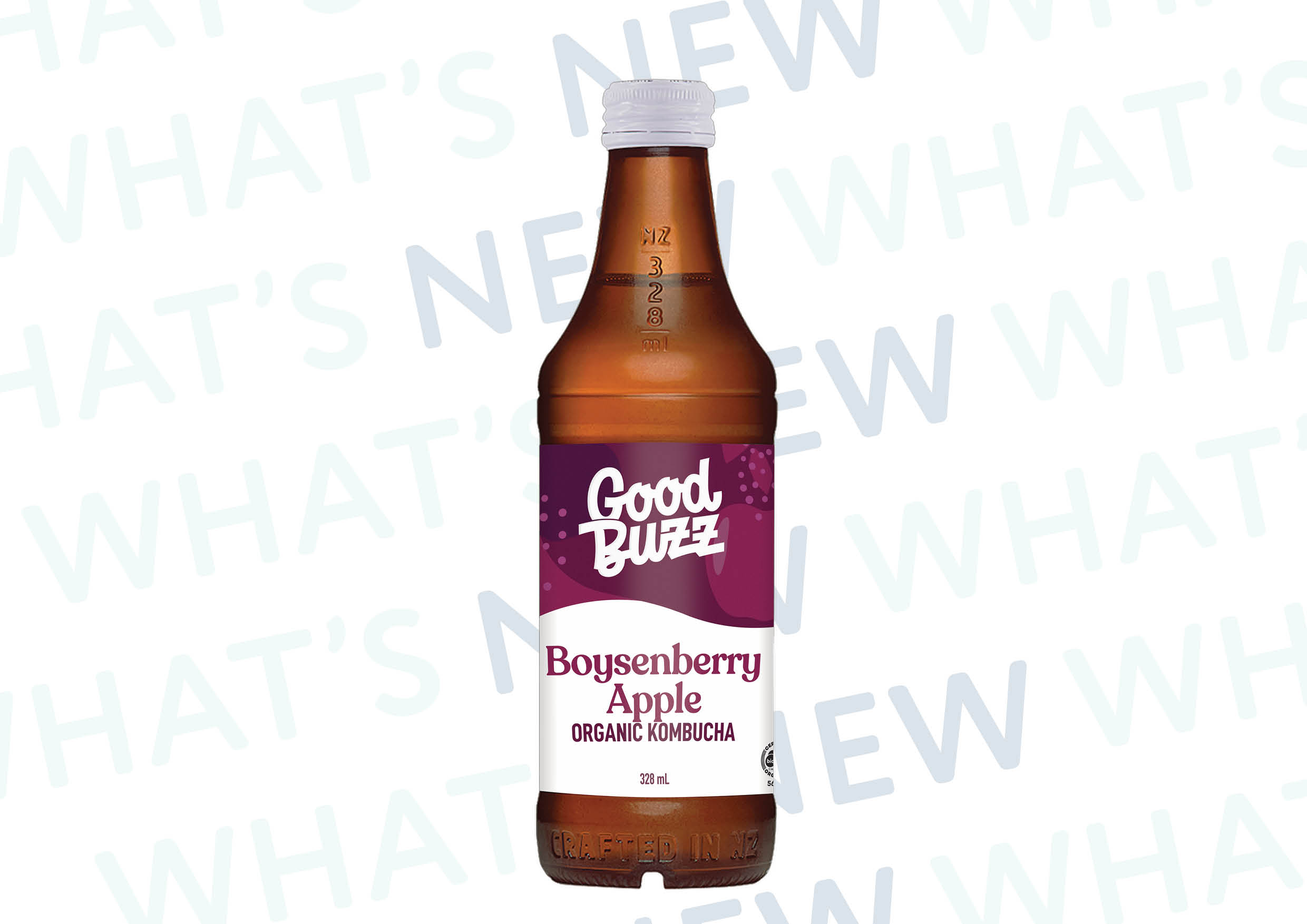Good Buzz launches its new kombucha, boysenbery and apple.